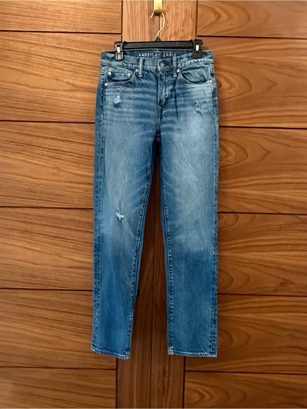 American Eagle Outfitters Original Straight Med Wash Distressed Mens Jeans 28X34